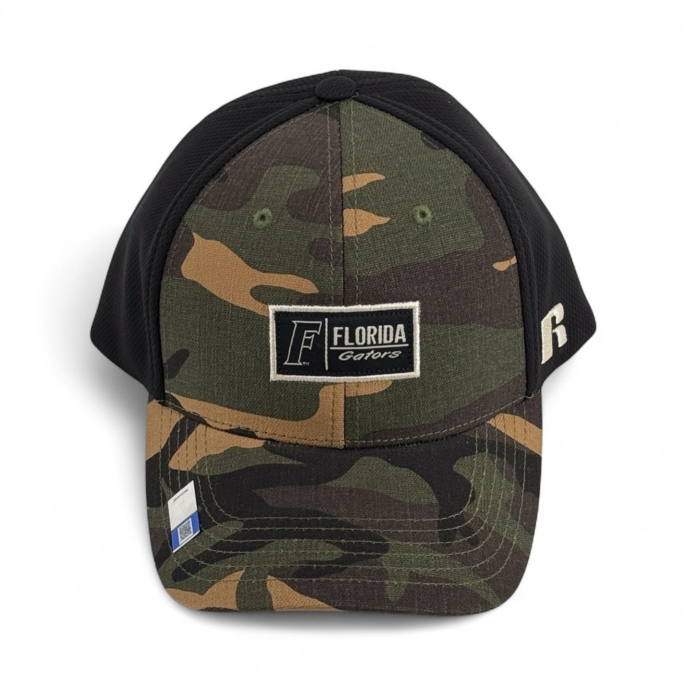 Florida Gators NCAA Russell Camo Black Hat‎ Cap Adult Baseball Adjustable NEW